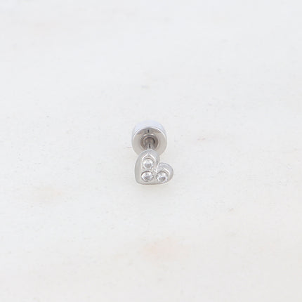 Piercing avec coeur orné d'oxydes de zirconium