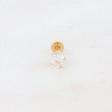 Piercing avec oxyde de zirconium carré