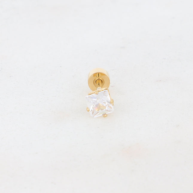 Piercing avec oxyde de zirconium carré
