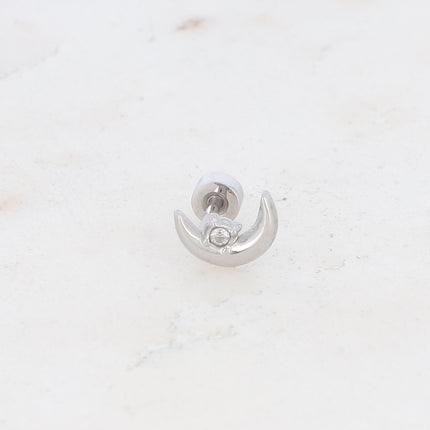 Piercing avec lune et oxyde de zirconium