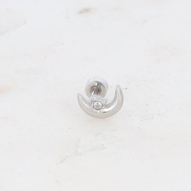 Piercing avec lune et oxyde de zirconium