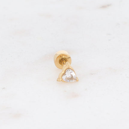 Piercing avec coeur en oxyde de zirconium