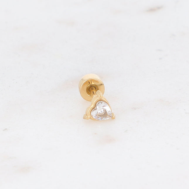 Piercing avec coeur en oxyde de zirconium