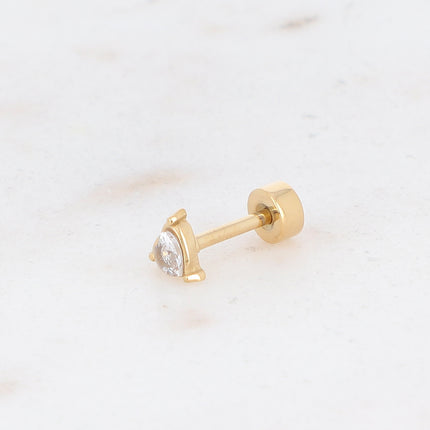 Piercing avec coeur en oxyde de zirconium