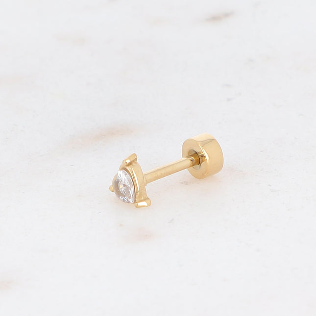 Piercing avec coeur en oxyde de zirconium