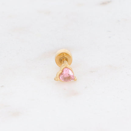 Piercing avec coeur en oxyde de zirconium