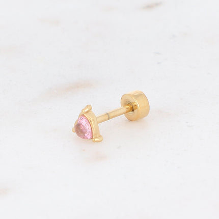 Piercing avec coeur en oxyde de zirconium