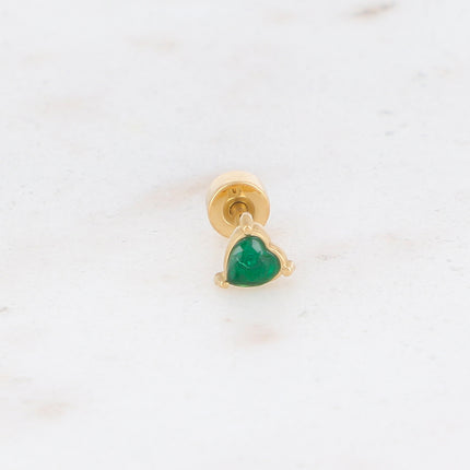 Piercing avec coeur en oxyde de zirconium