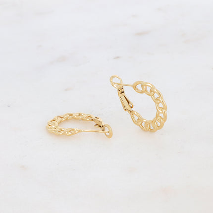 Hoop earrings with an openwork mesh design