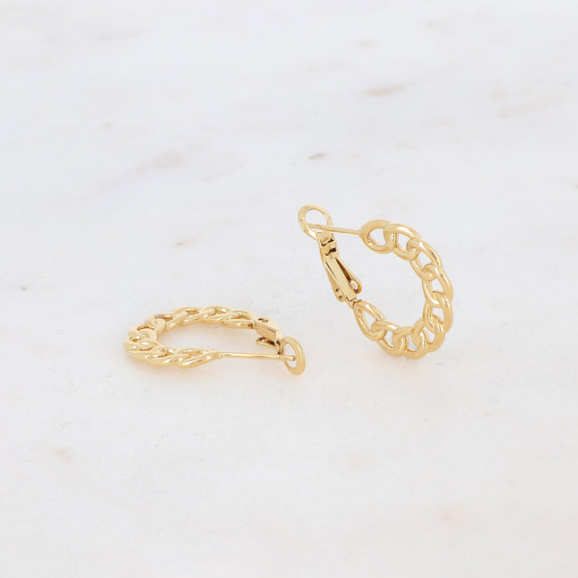 Hoop earrings with an openwork mesh design