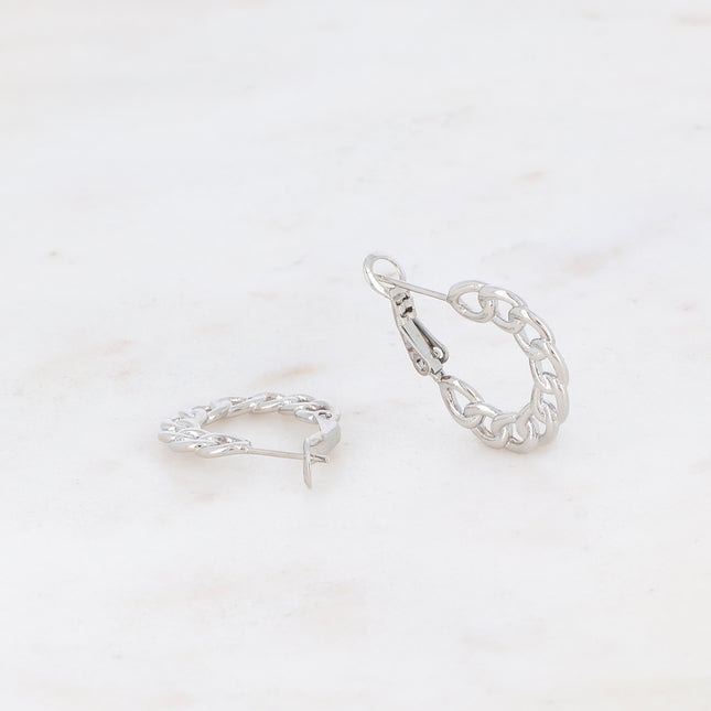 Hoop earrings with an openwork mesh design