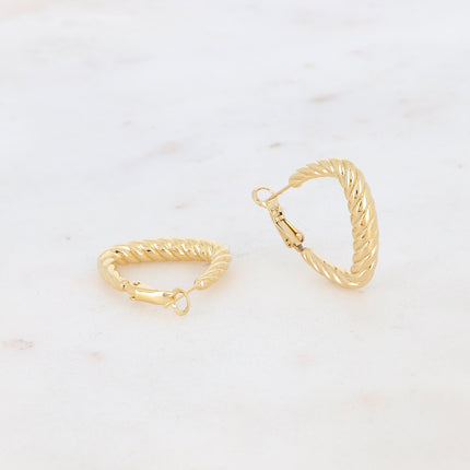 2cm twisted triangle hoop earrings