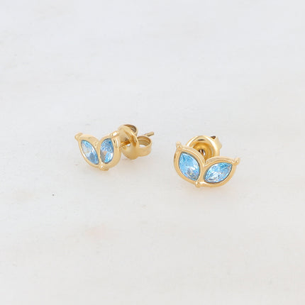 Boucles puces Billy - 2 pétales en oxyde de zirconium