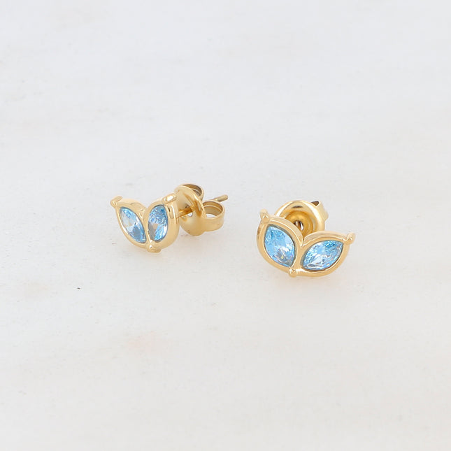 Boucles puces Billy - 2 pétales en oxyde de zirconium