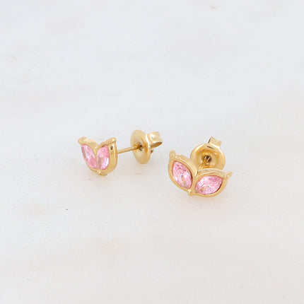 Boucles puces Billy - 2 pétales en oxyde de zirconium