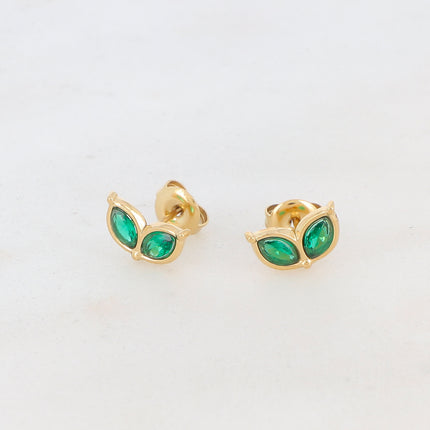 Boucles puces Billy - 2 pétales en oxyde de zirconium