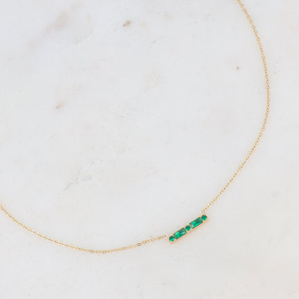 Honoré Necklace - bar and cubic zirconia