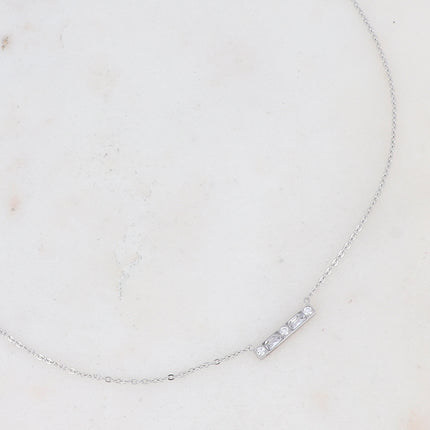 Honoré Necklace - bar and cubic zirconia