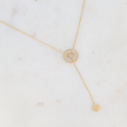 Collier Isabelline - coeur - oxydes de zirconium