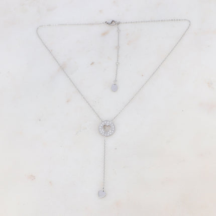 Collier Isabelline - coeur - oxydes de zirconium