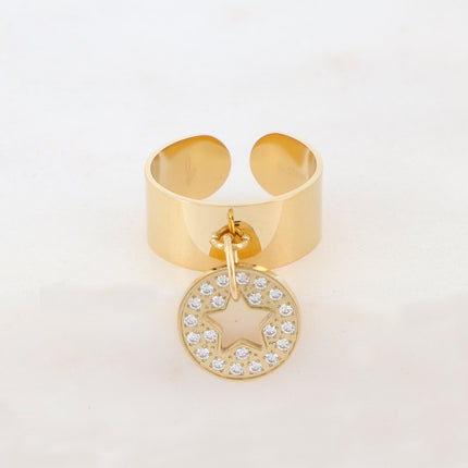 Bague Isabelline - étoile - oxydes de zirconium