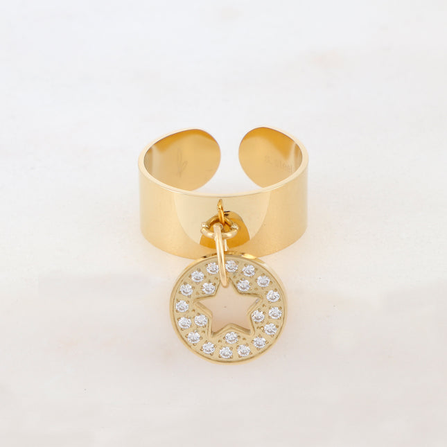 Bague Isabelline - étoile - oxydes de zirconium