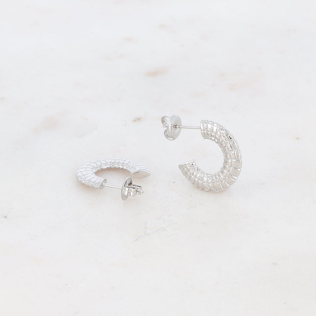 Créoles effet croco texturé 2 cm