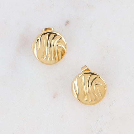 Maxie stud earrings - engraved round
