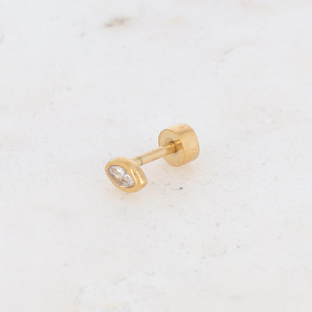 Piercing avec amande en oxyde de zirconium