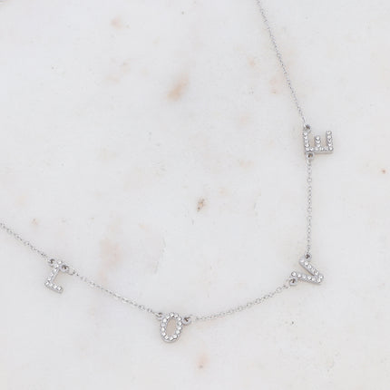 Collier LOVE avec oxydes de zirconium