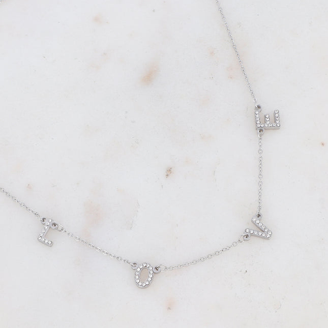 Collier LOVE avec oxydes de zirconium