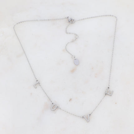 Collier LOVE avec oxydes de zirconium