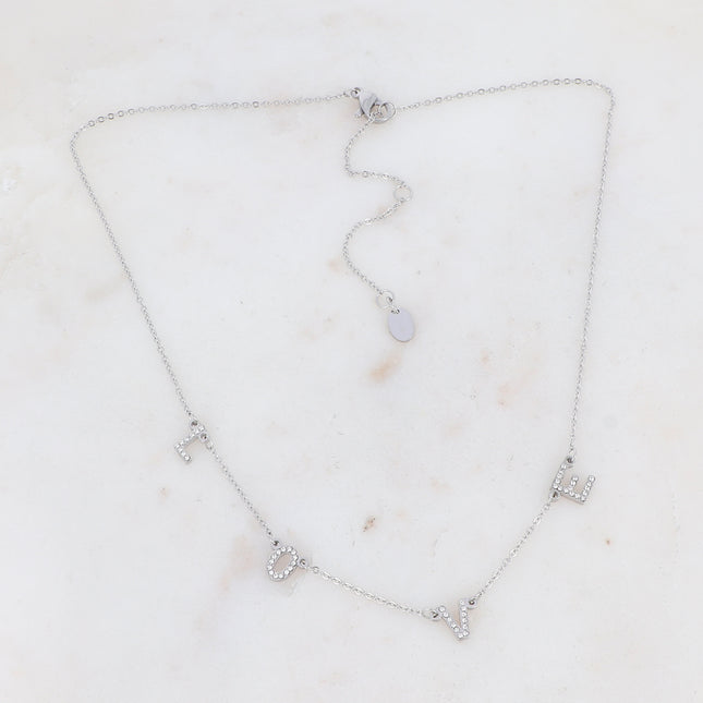 Collier LOVE avec oxydes de zirconium