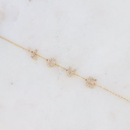 Bracelet LOVE avec oxydes de zirconium