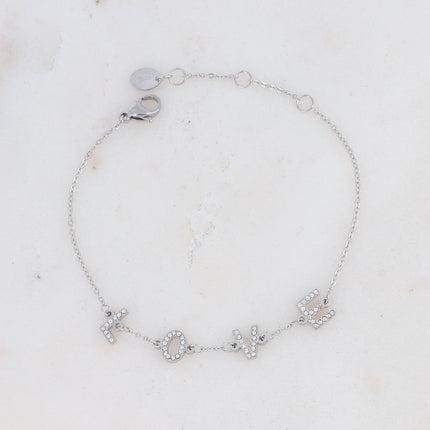 Bracelet LOVE avec oxydes de zirconium