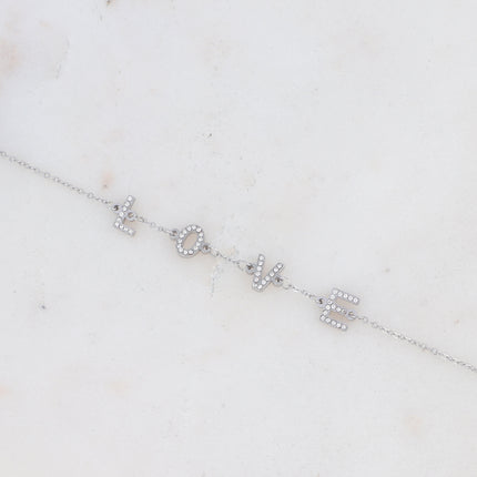 Bracelet LOVE avec oxydes de zirconium