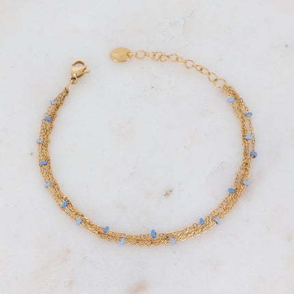 Bracelet 3 rangs Frédérique avec perles émaillées