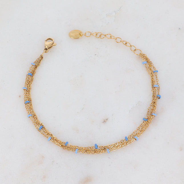 Bracelet 3 rangs Frédérique avec perles émaillées