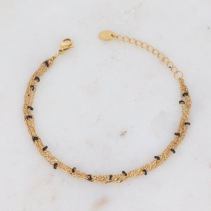 Bracelet 3 rangs Frédérique avec perles émaillées