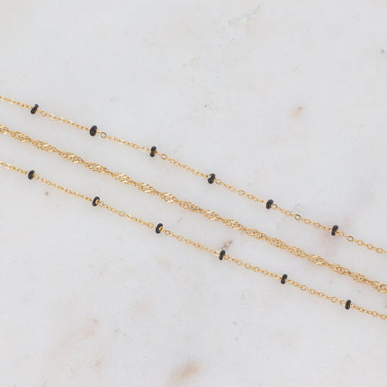 Bracelet 3 rangs Frédérique avec perles émaillées