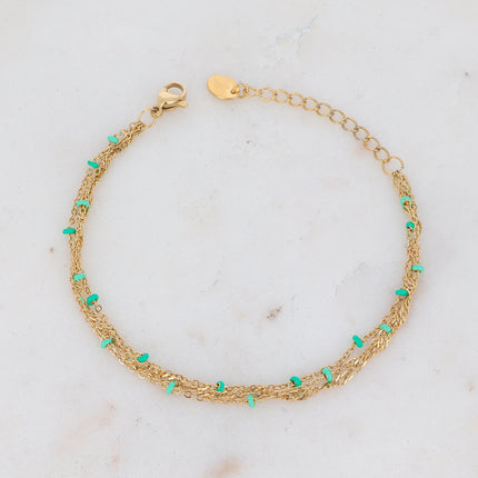 Bracelet 3 rangs Frédérique avec perles émaillées