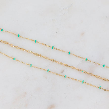 Bracelet 3 rangs Frédérique avec perles émaillées