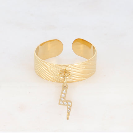Bague Flash - éclair et oxydes de zirconium