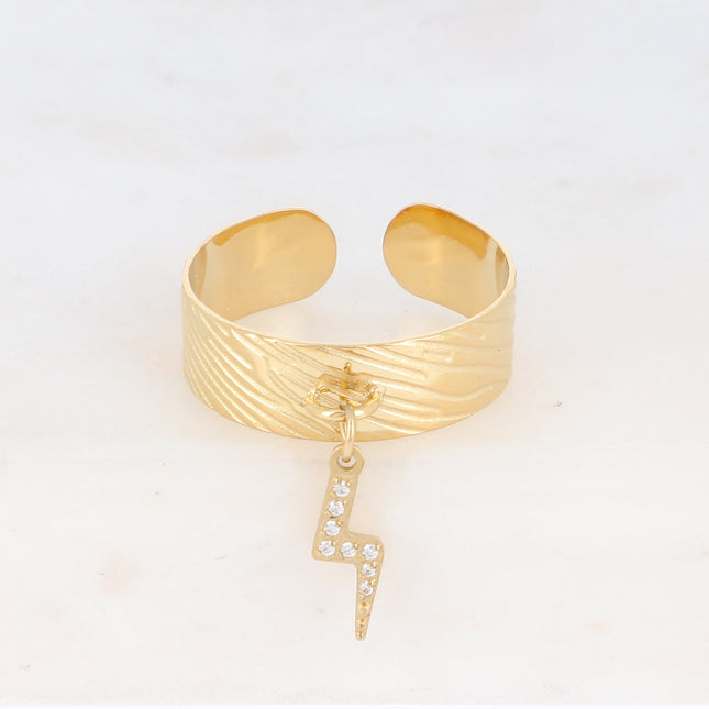Bague Flash - éclair et oxydes de zirconium