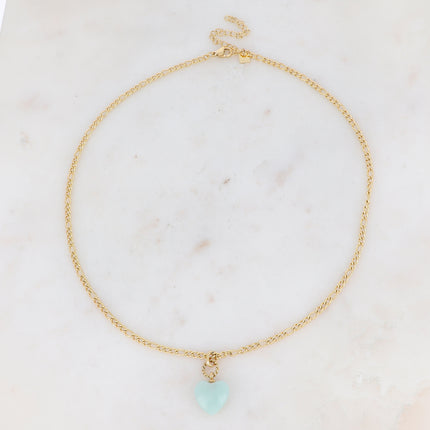 Collier Carleena - coeur en pierre naturelle