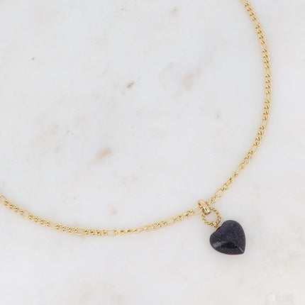 Collier Carleena - coeur en pierre naturelle