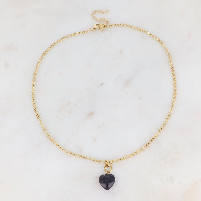Collier Carleena - coeur en pierre naturelle