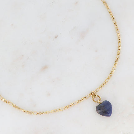 Collier Carleena - coeur en pierre naturelle