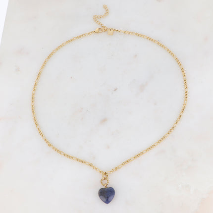 Collier Carleena - coeur en pierre naturelle