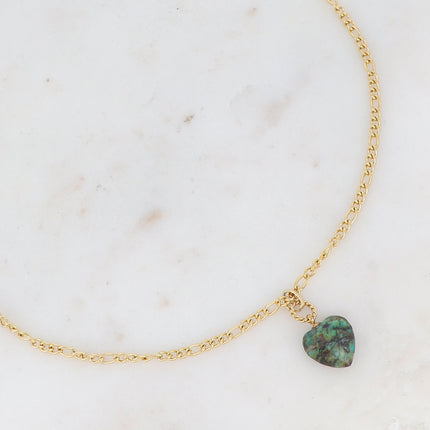Collier Carleena - coeur en pierre naturelle